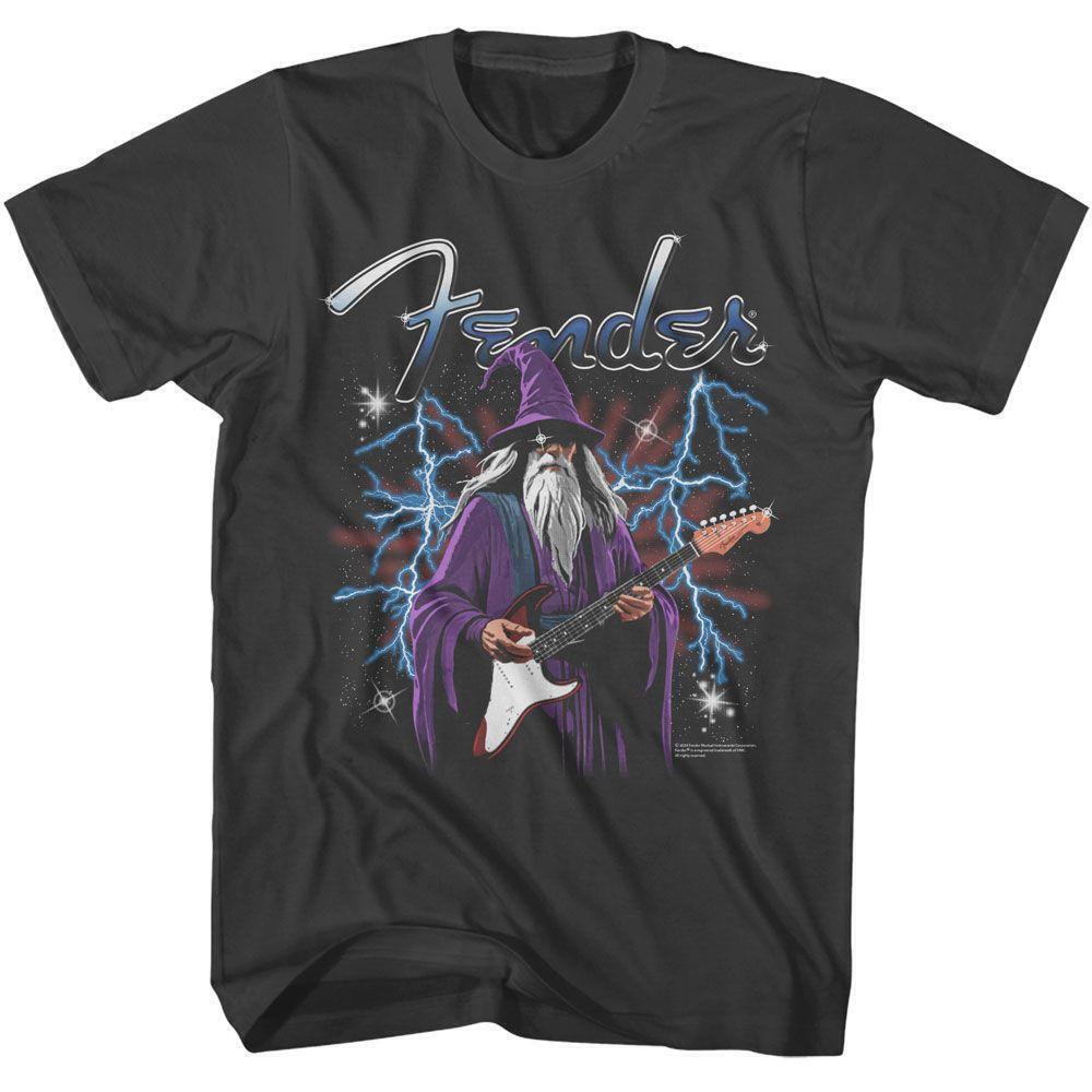 Fender Guitars Wizard Playing Strat Smoke T Shirt